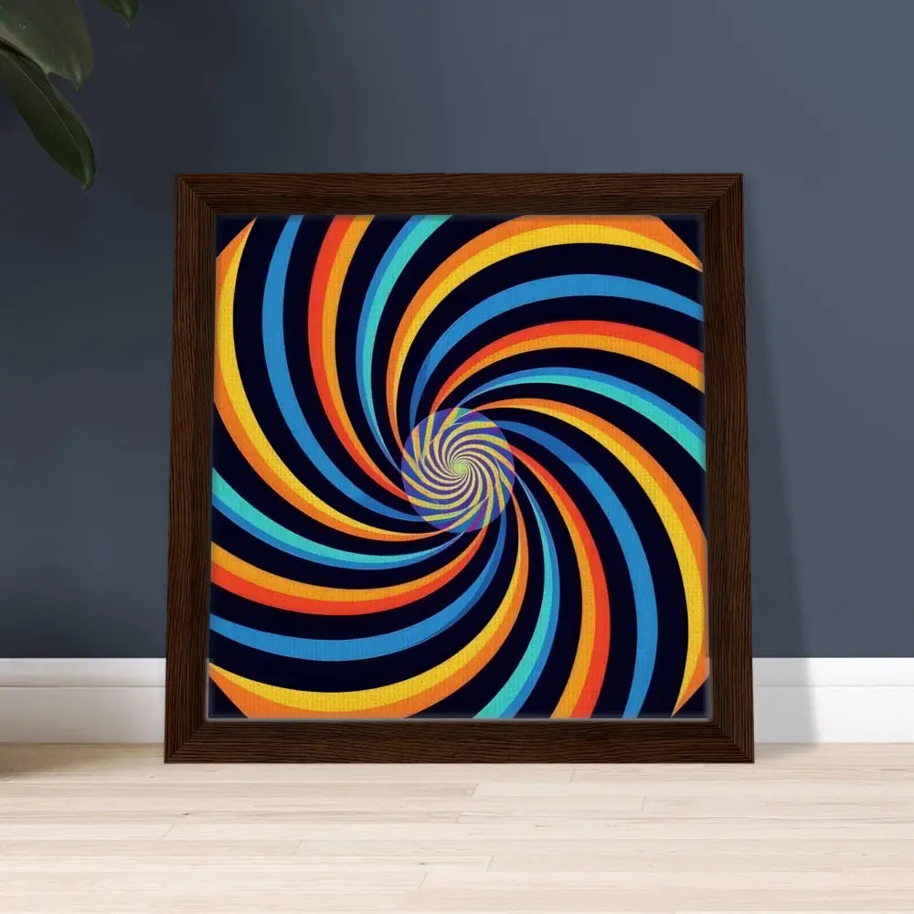 Framed spiral artwork from PixiOnyx Luxe Geometry Spirograph Swirl Canvas