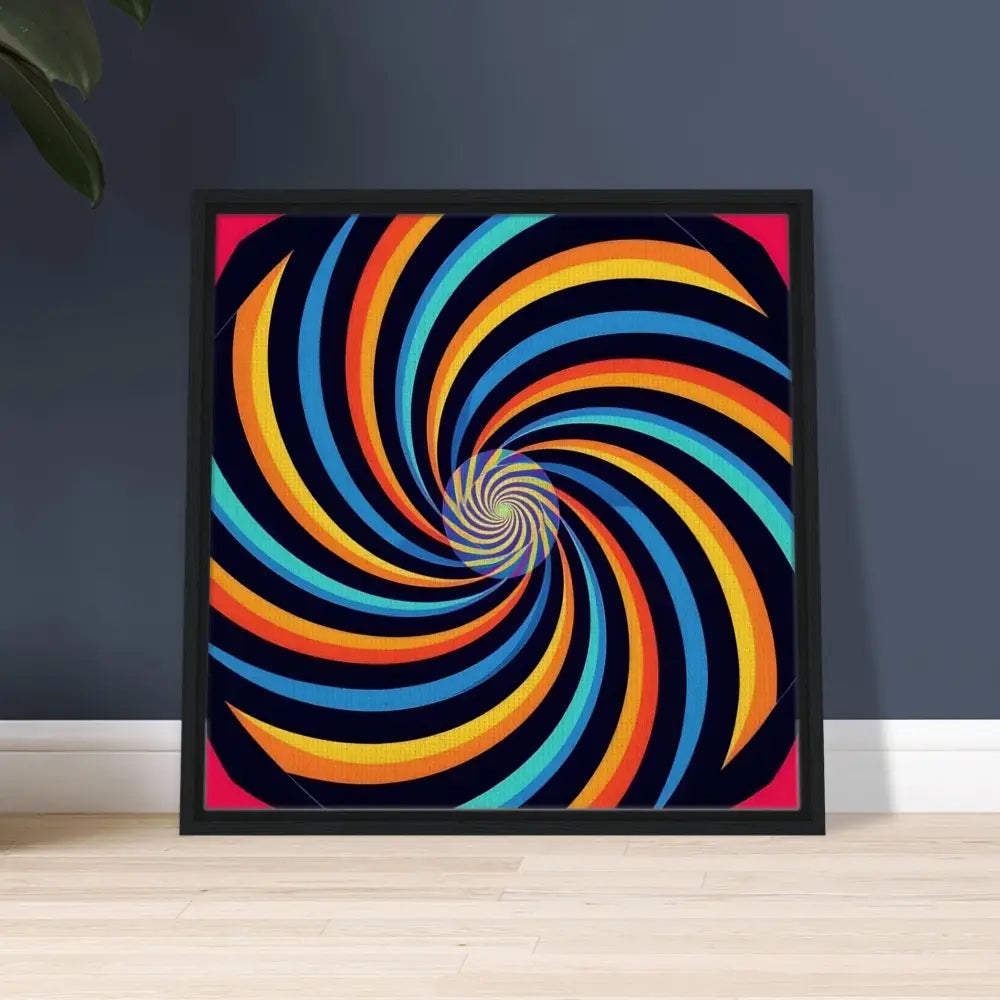 Framed spiral artwork from PixiOnyx Luxe Geometry Spirograph Swirl Canvas