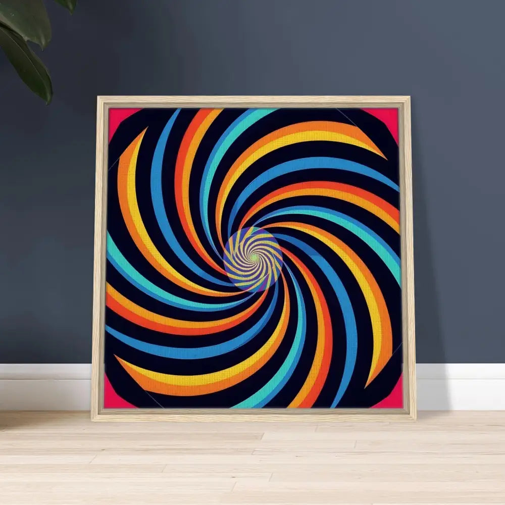 Framed spiral artwork from PixiOnyx Luxe Geometry Canvas Spirograph Swirl