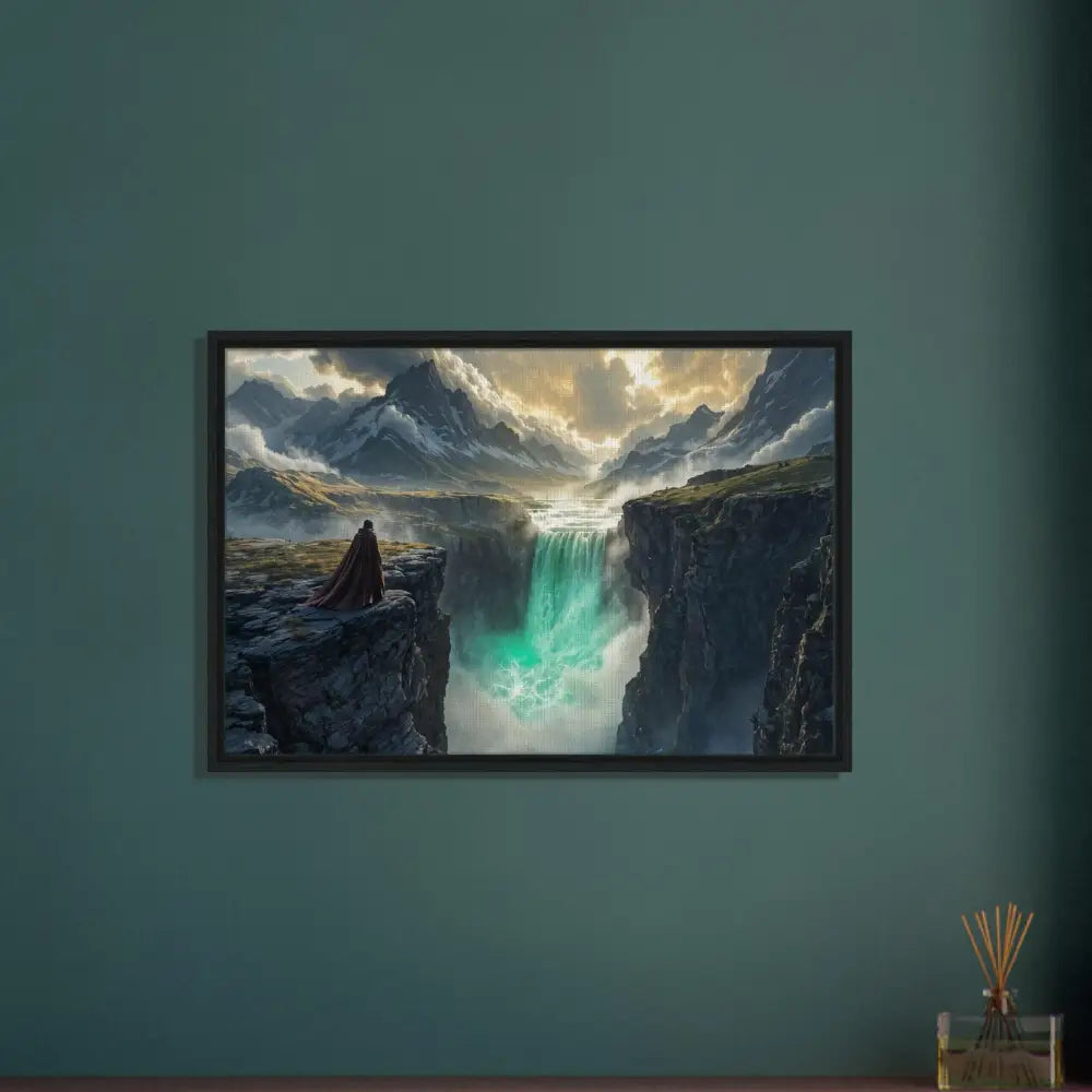 Framed landscape painting titled Edge of Silence on PixiOnyx Grand Canyonlight Edition canvas