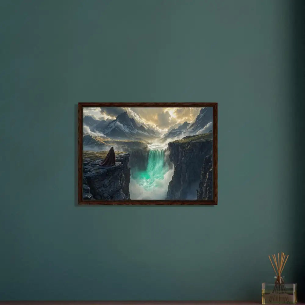 Framed landscape painting titled The Edge of Silence displayed in PixiOnyx Grand Canyonlight Edition
