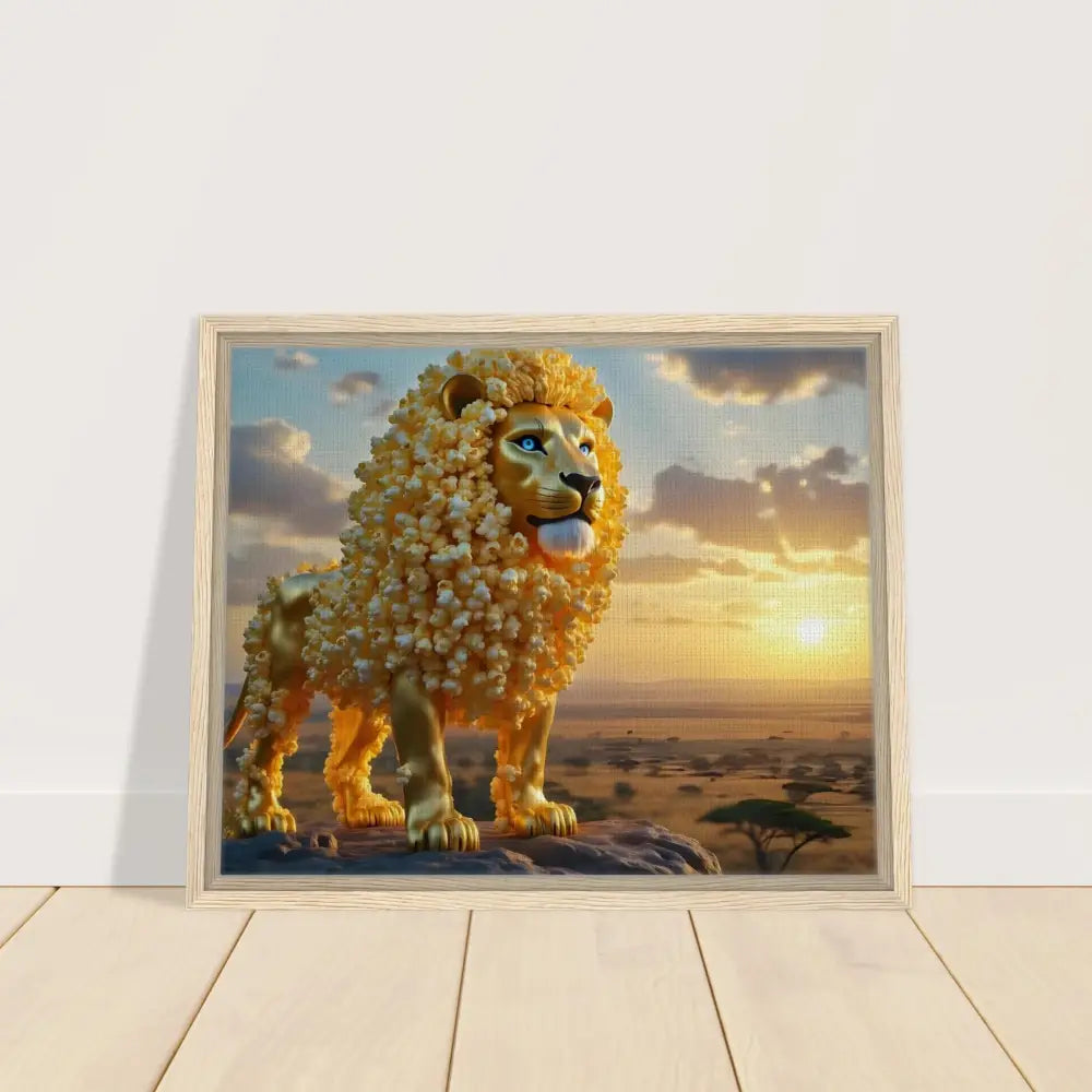 Framed lion artwork from PixiOnyx Whimsical Wilderness Canvas collection