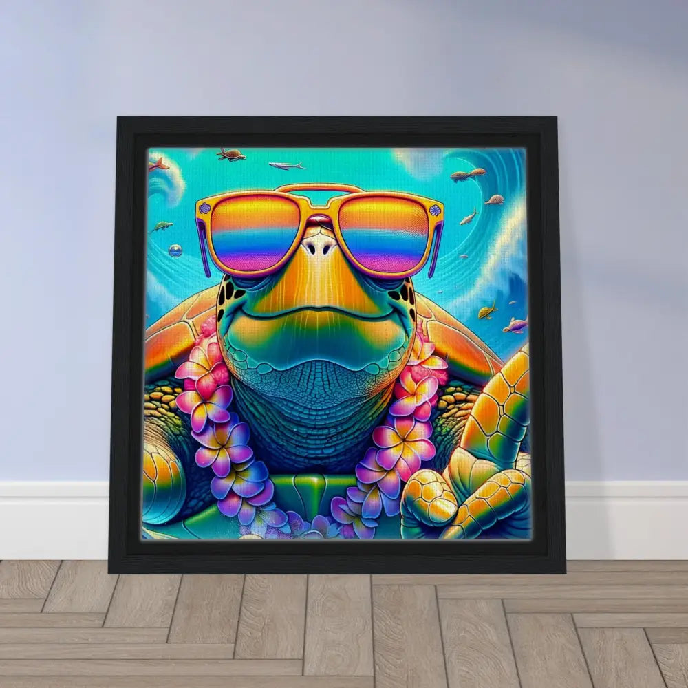 Framed turtle art from PixiOnyx Deluxe Drift Display titled Turtle-y Misunderstood Bro