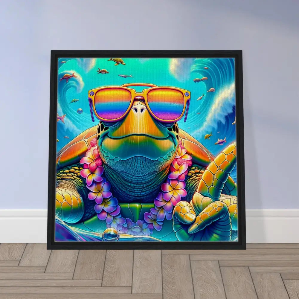 Framed turtle art displayed in PixiOnyx Deluxe Drift Display product