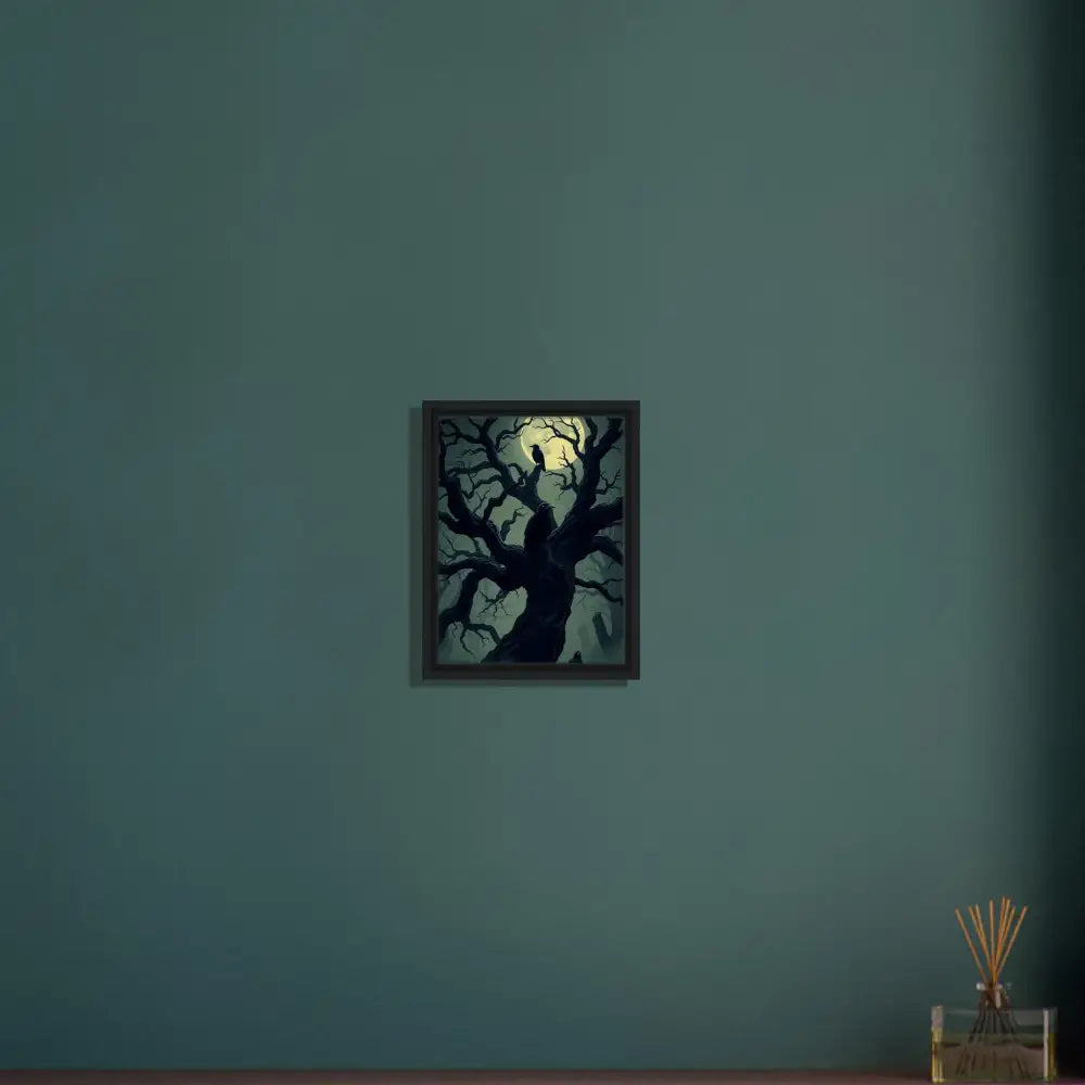 Framed spooky tree artwork on PixiOnyx Obsidian Hollow Frame product page
