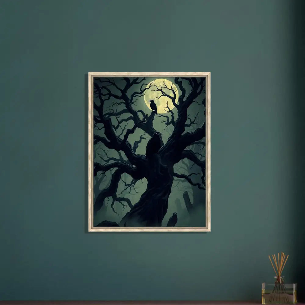 Framed spooky tree art on PixiOnyx Obsidian Hollow Frame product image