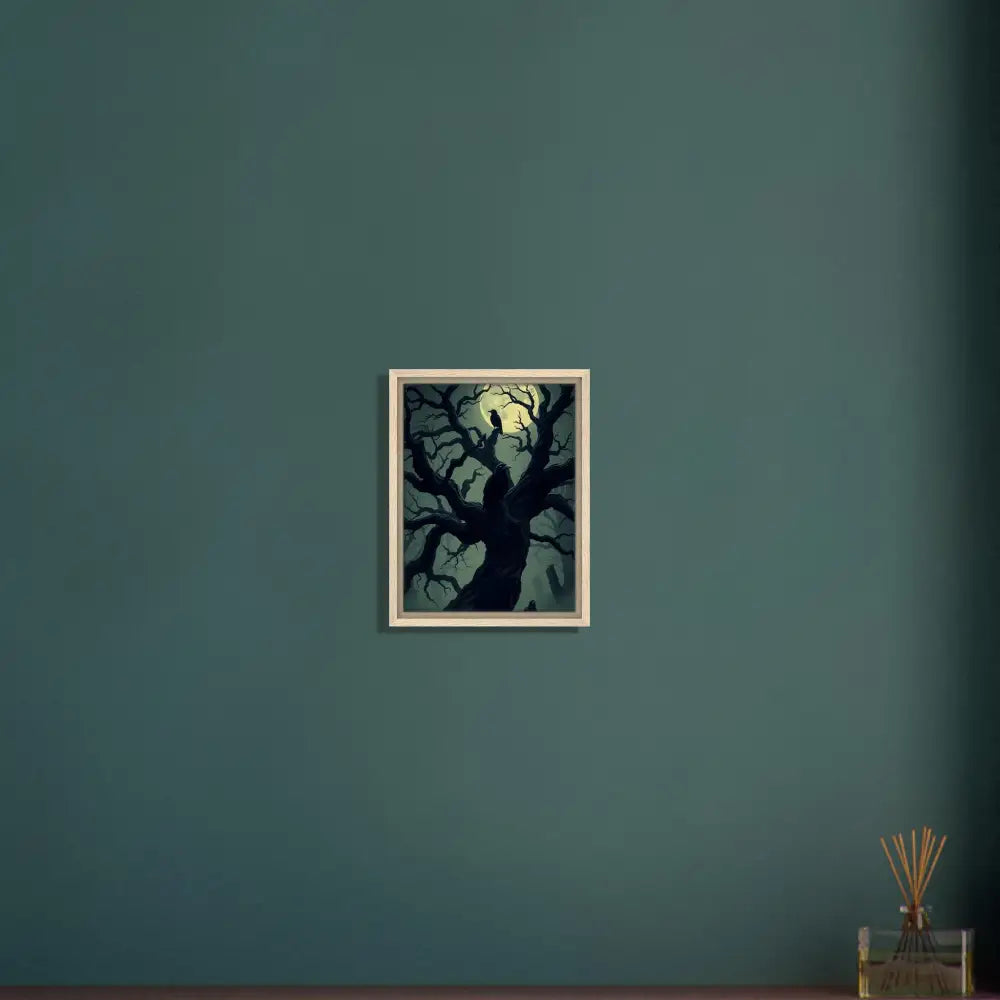 Framed spooky tree art on PixiOnyx Obsidian Hollow Frame, gothic wall decor