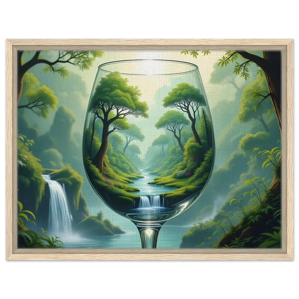 Framed nature scene inside a wine glass for Surreal Forest PixiOnyx Dreamcore showcase