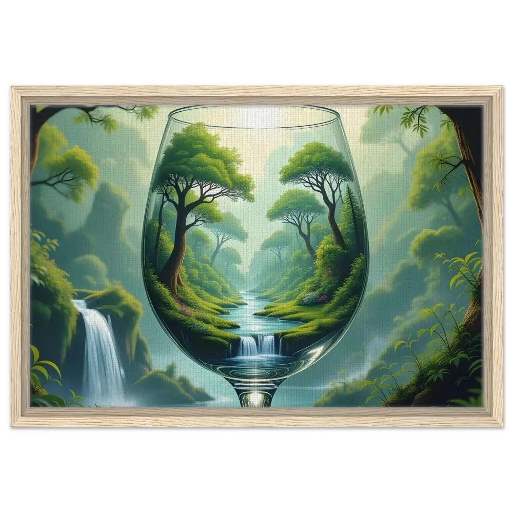 Framed landscape art with wine glass illusion from PixiOnyx Dreamcore Showcase