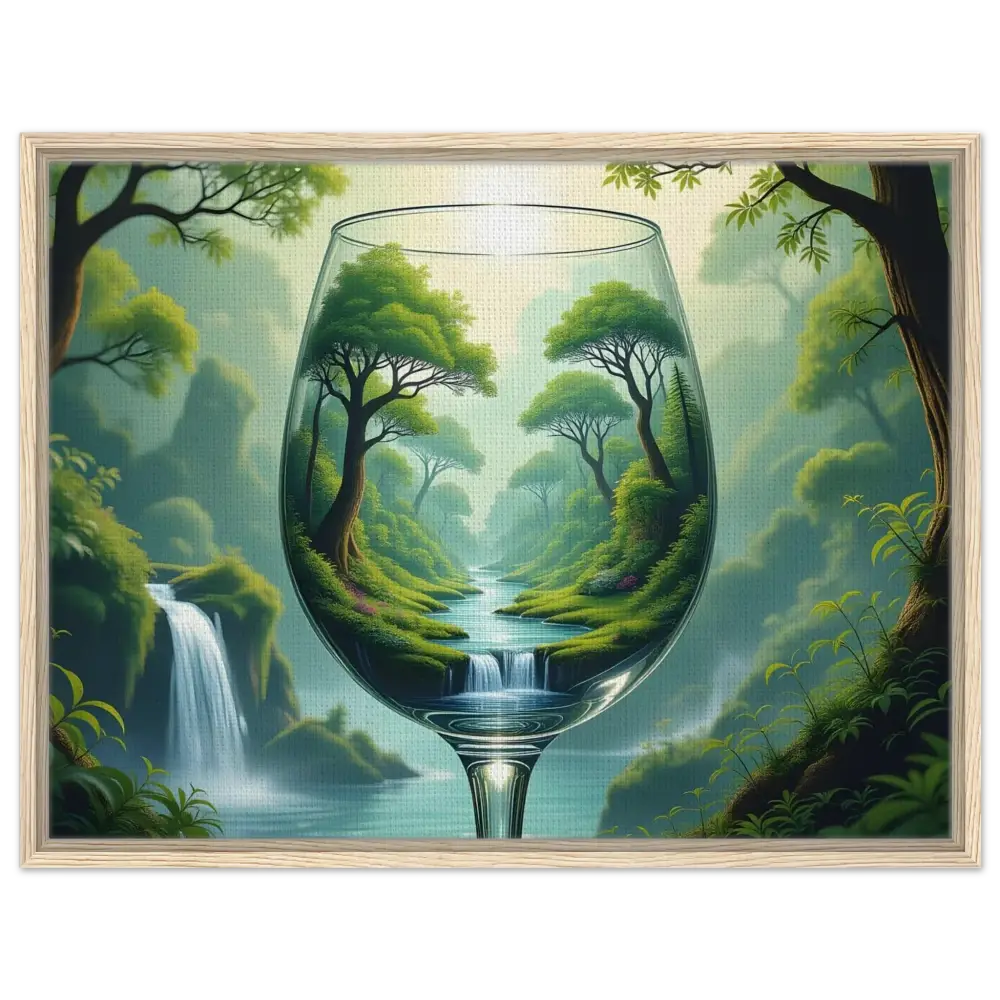 Framed wine glass landscape artwork from PixiOnyx Dreamcore Showcase titled World in a Glass