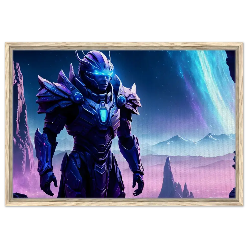 Framed futuristic warrior portrait from PixiOnyx Starwatch Titan Canvas Print
