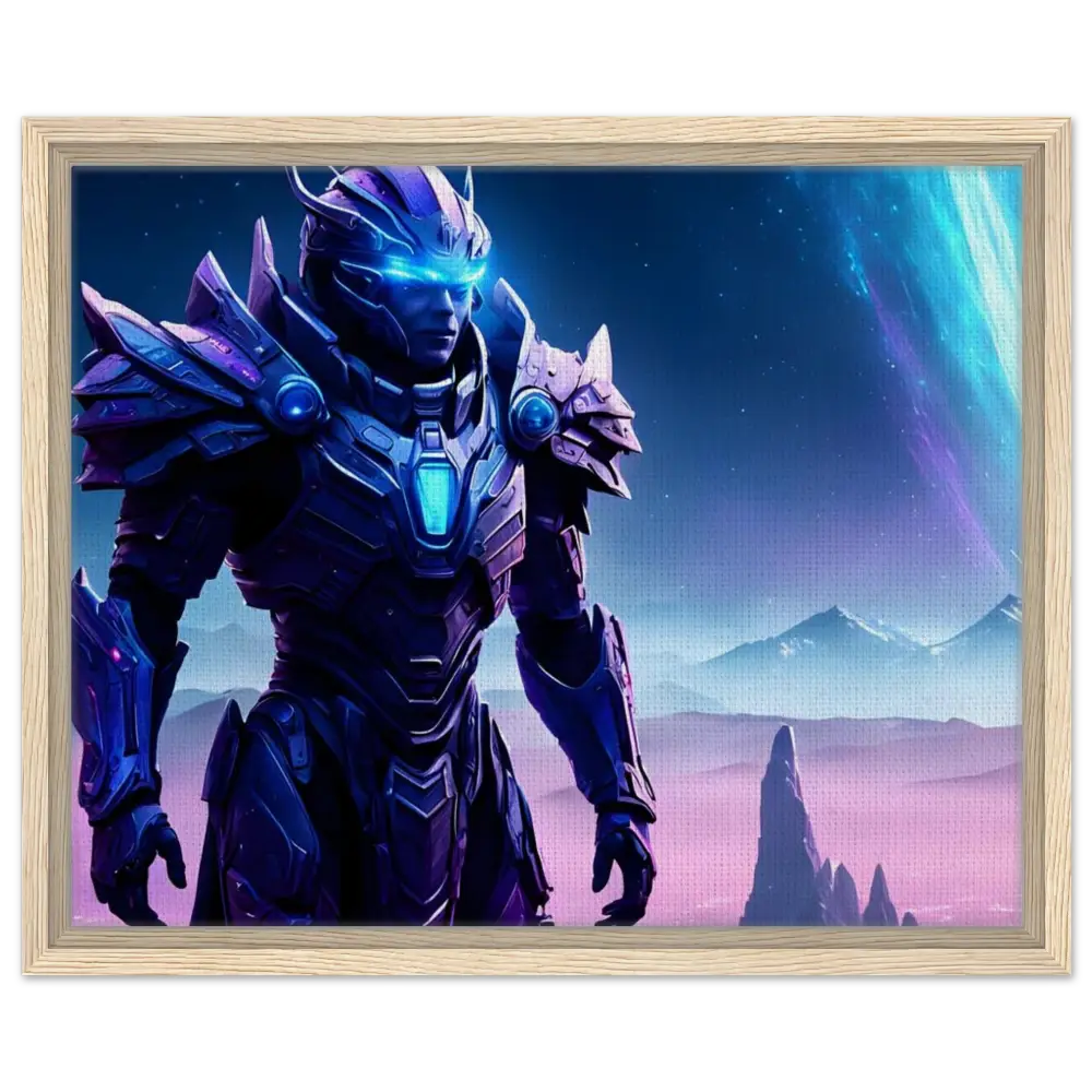 Framed futuristic armored warrior artwork from Starwatch Titan PixiOnyx Canvas print