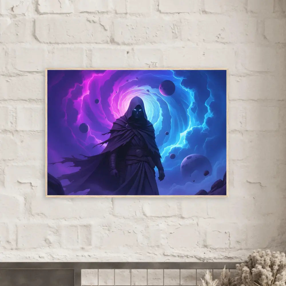 Framed fantasy Cloaked Figure Art print titled Voidwalkers Gate by PixiOnyx Matte