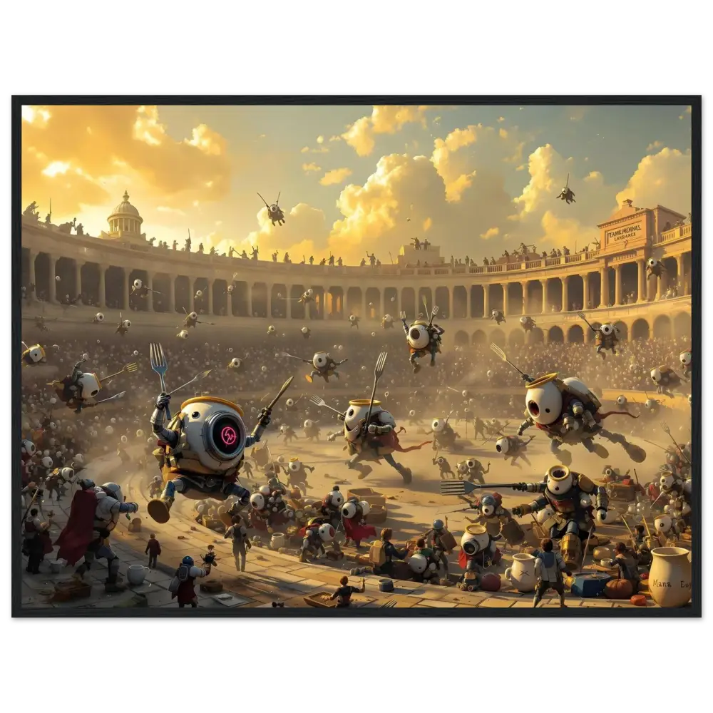 Robotic gladiatorial arena from Framed Coliseum Chaos Battle of the Breakfast Bots PixiOnyx