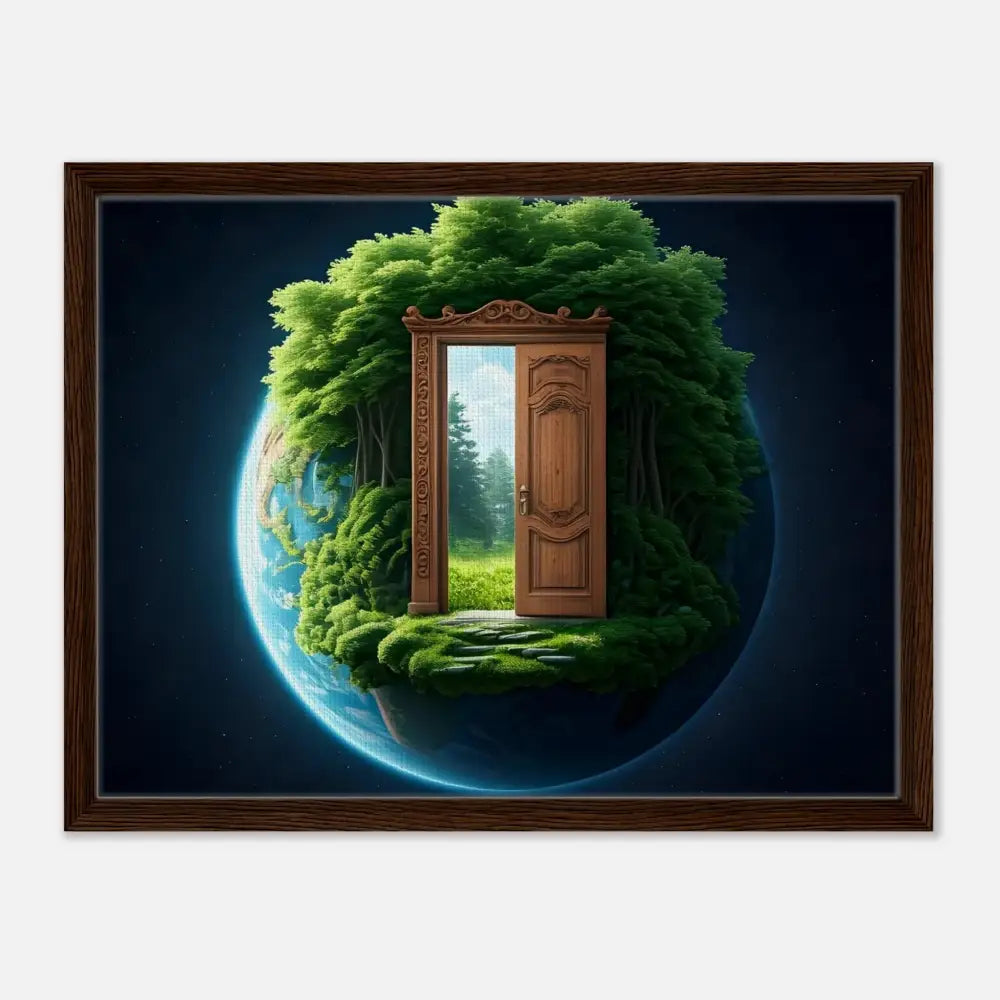 Framed Earth Portal Canvas in PixiOnyx Celestial Grove Display