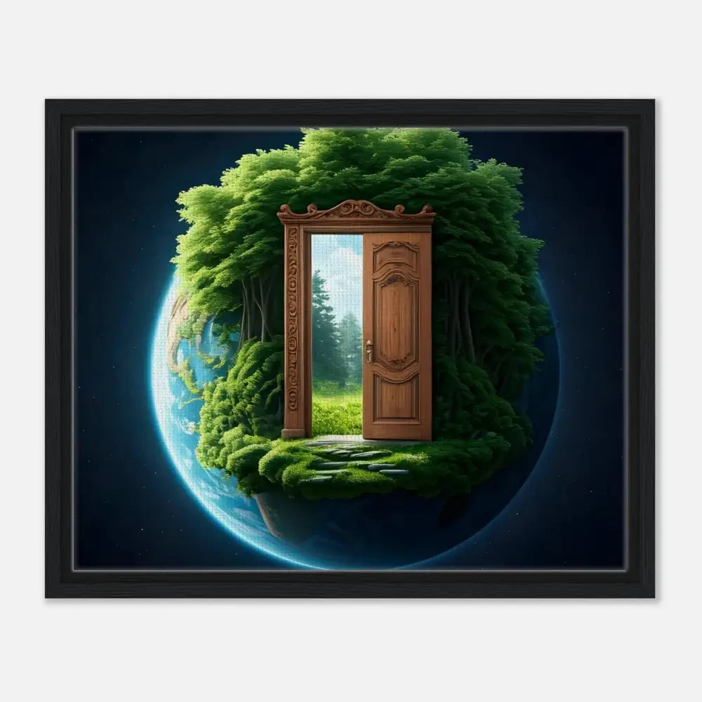 Framed Earth with doorway to nature on PixiOnyx Celestial Grove Display