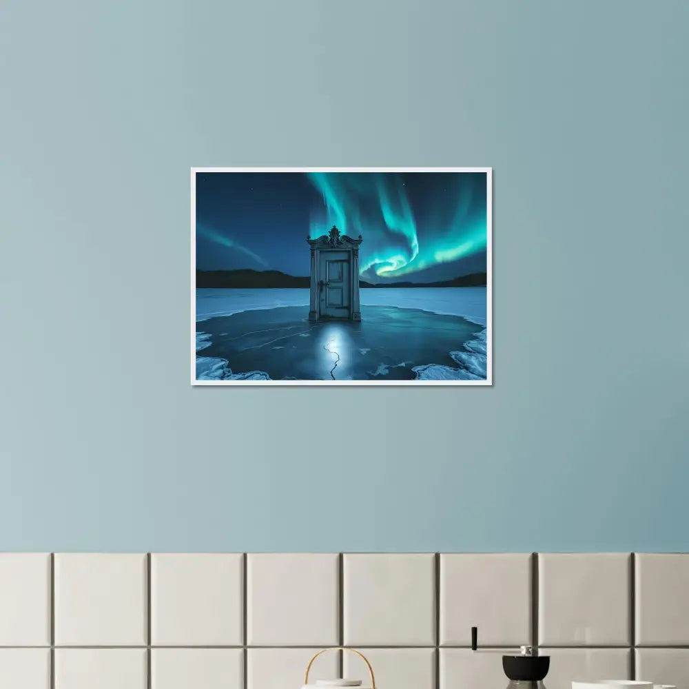 Framed Aurora Borealis door artwork from PixiOnyx Aurora Framed Print collection