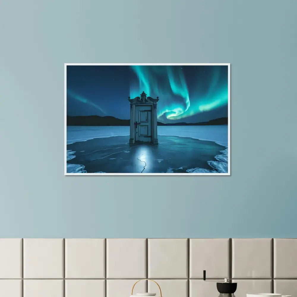 Framed Aurora Borealis door art print from PixiOnyx Aurora Framed Wall Decor