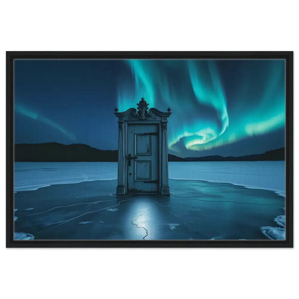 Ornate door on frozen lake in PixiOnyx Polar Portal Display Canvas artwork