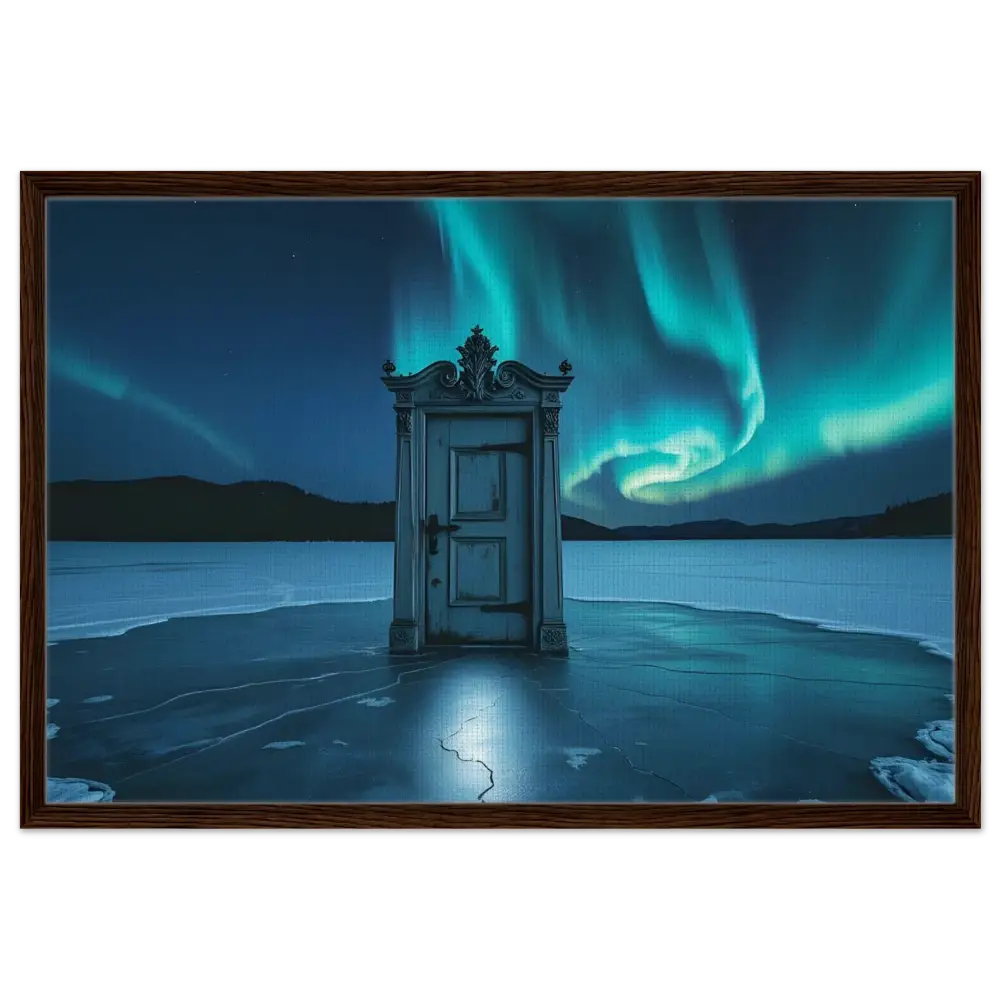 Framed Aurora Borealis door canvas artwork from PixiOnyx Polar Portal Display