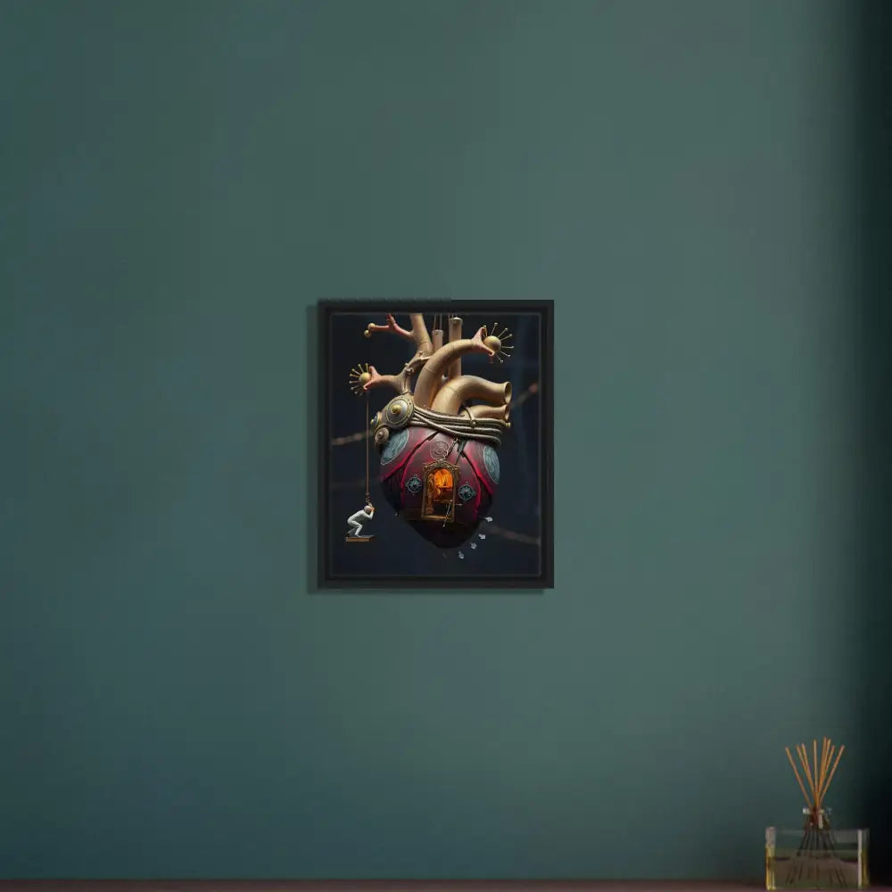 Framed anatomical heart artwork from PixiOnyx Surreal Decor for unique wall decor