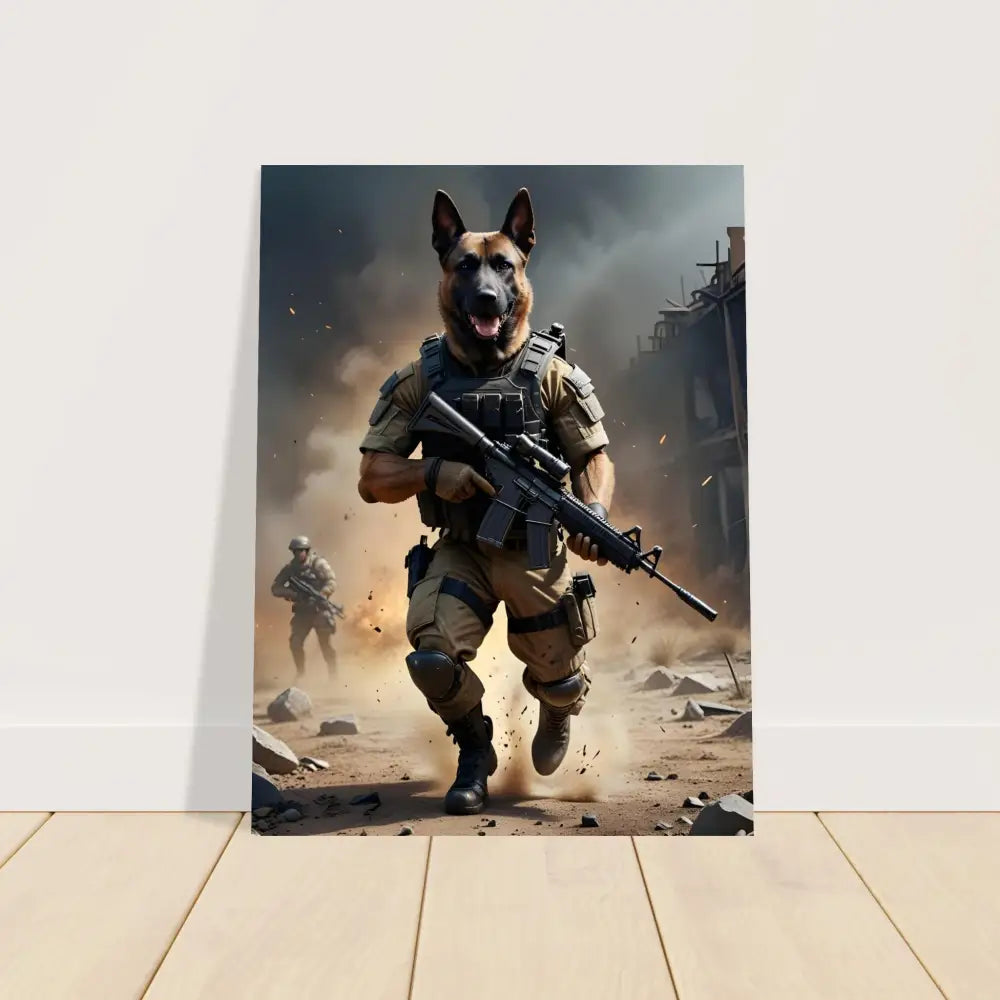 Dog soldier art print framed poster for Battlehound Vanguard PixiOnyx Urban Command