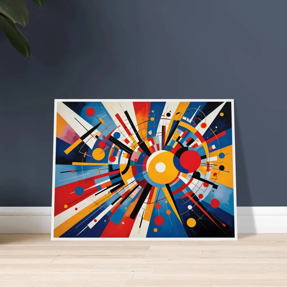 Abstract geometric art print in a celestial dreamscape framed poster by PixiOnyx