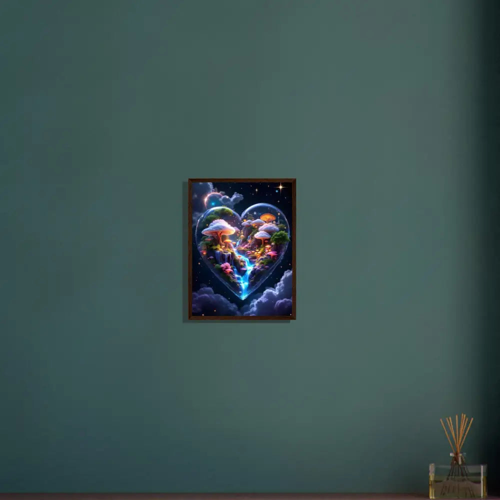 Framed heart-shaped fantasy artwork in cosmic colors from PixiOnyx Ethereal Frame Series