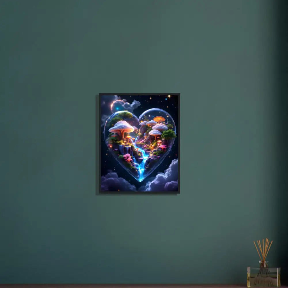 Heart-shaped framed fantasy art poster from PixiOnyx Ethereal Frame Series