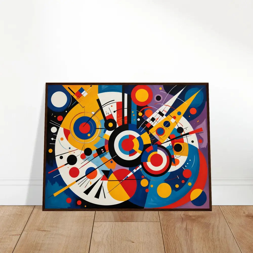 Abstract geometric painting framed poster displayed in PixiOnyx Dynamic Balance product