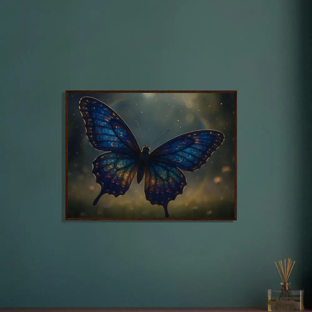 Framed butterfly artwork from PixiOnyx Luminara Ascend poster showcasing Winged Elegance of Nature