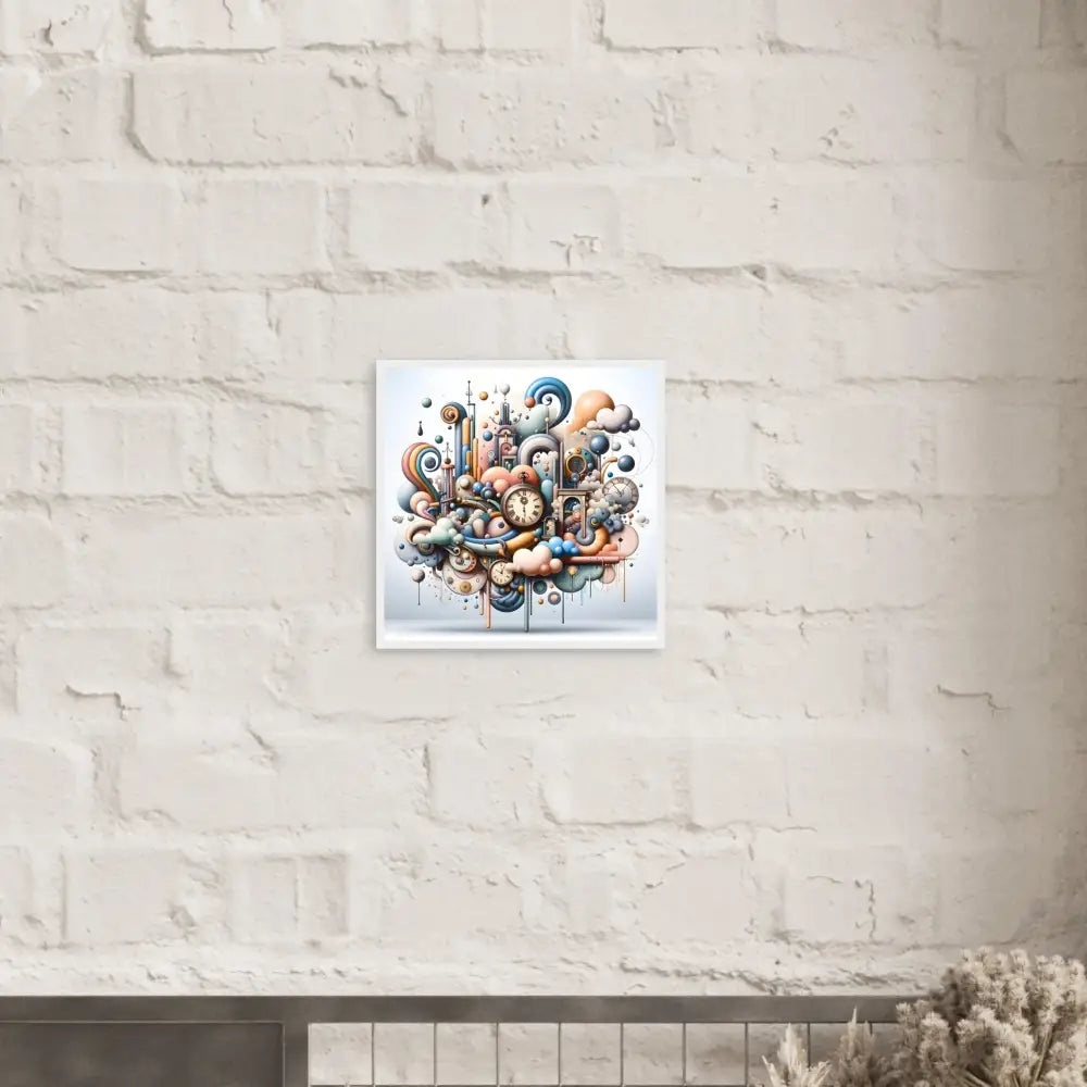 Whimsical clockwork fantasy art displayed in Framed Poster Pastel Mechanica PixiOnyx
