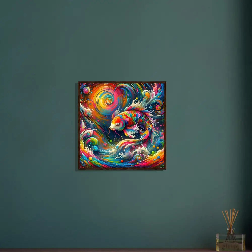 Colorful koi fish painting featured in Framed Poster Rainbow Koi by PixiOnyx Flowstate