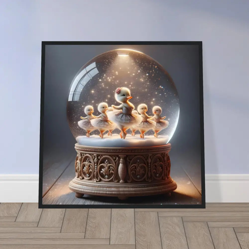 Framed snow globe with duck ballerinas from PixiOnyx Whimsical Winter Print