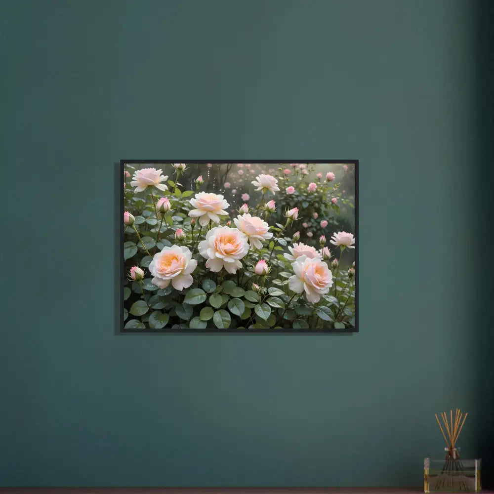 Framed rose garden artwork from PixiOnyx Botanical Dreamscape poster collection