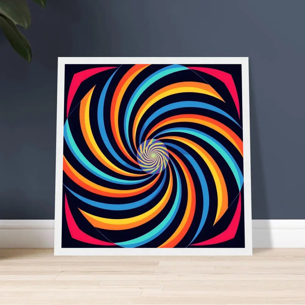 Framed Spiral Artwork from PixiOnyx Urban Geometry Spirograph Swirl Poster