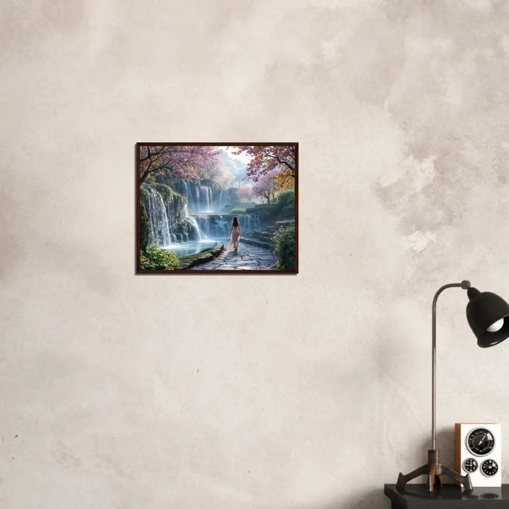 Framed waterfall landscape art for The Waterfall Orchard PixiOnyx Tranquil Dreamprint