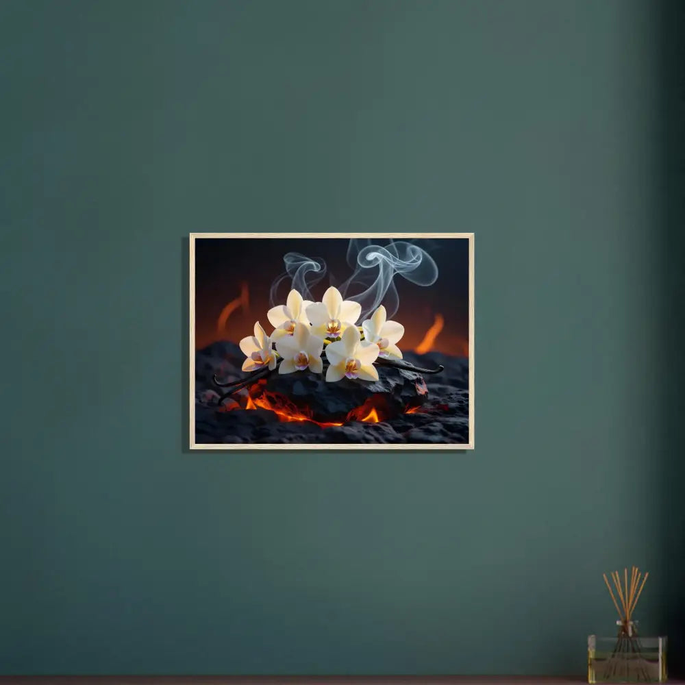 Framed floral art from PixiOnyx Nature Fusion Volcanic Vanilla poster display