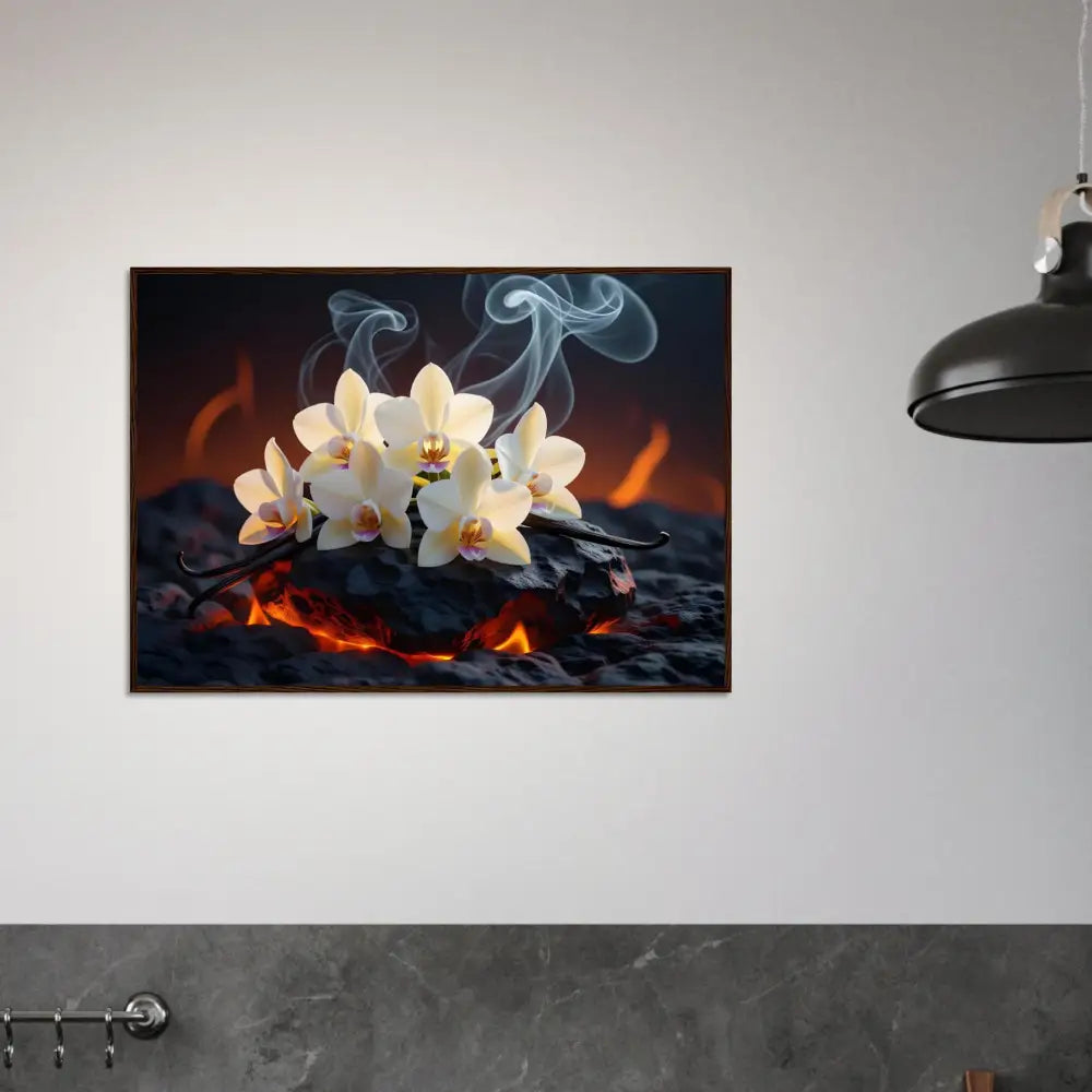 Floral and vanilla aroma art on Framed Poster Volcanic Vanilla PixiOnyx Nature Fusion