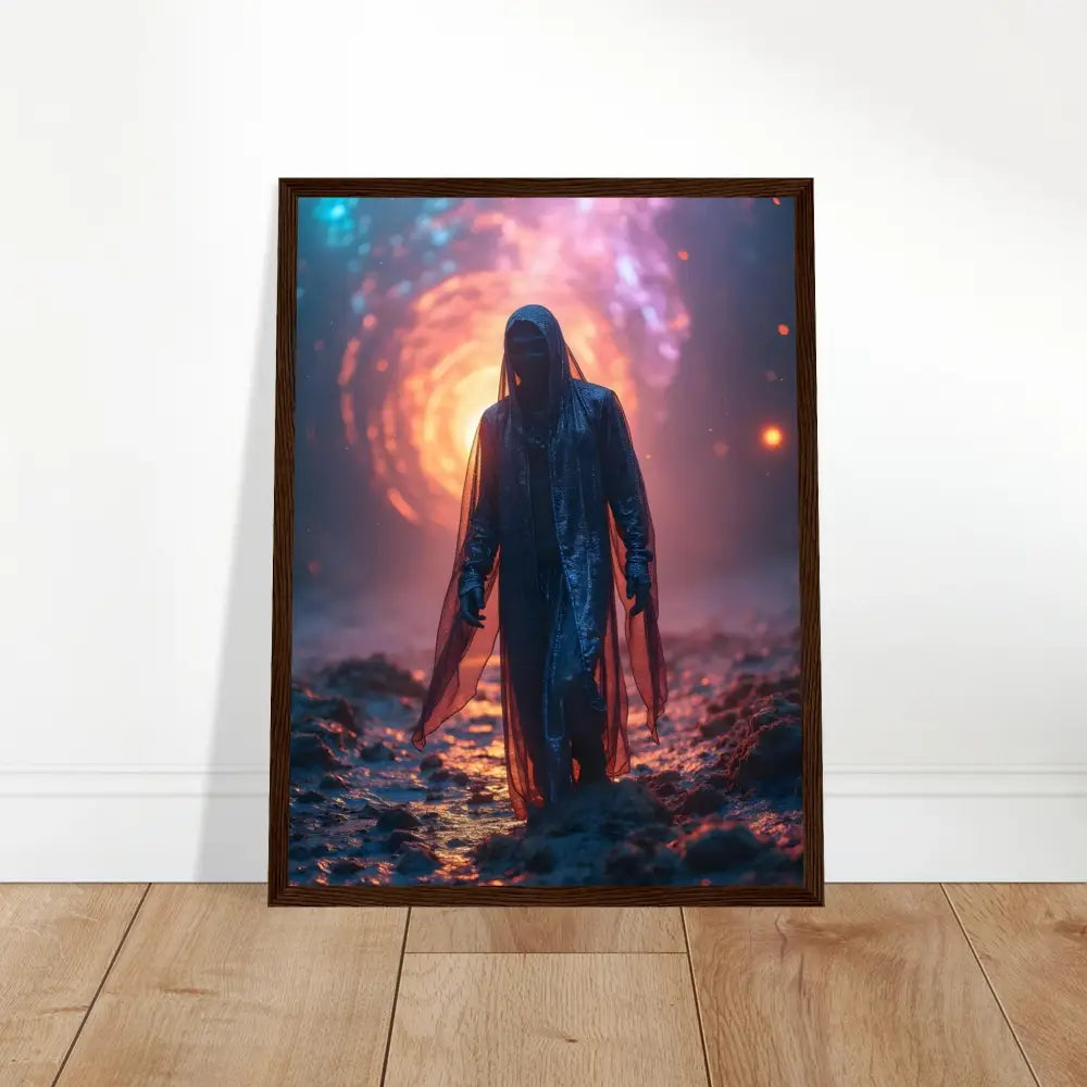 Framed otherworldly shadowwalker figure art displayed in PixiOnyx Matte Print