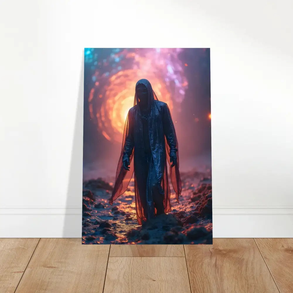 Mystical hooded figure canvas for Framed Shadowwalker Art Through the Rift PixiOnyx Matte Print
