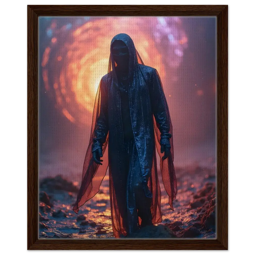 Framed cloaked figure art from Shadowwalker Canvas Through the Rift at PixiOnyx Gallery Wrap