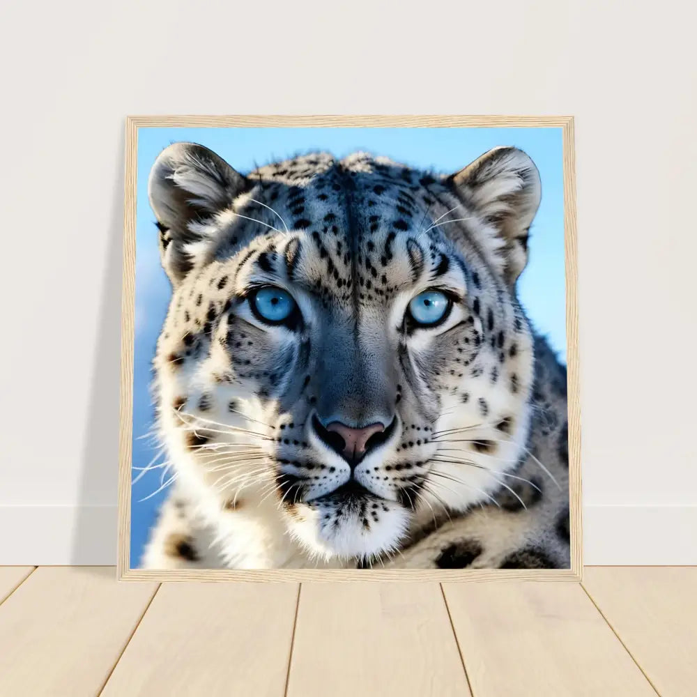 Framed snow leopard portrait Glacier Gaze PixiOnyx Matte Print product image