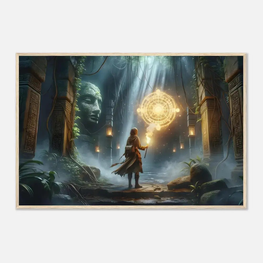 Framed Torchbearer Fantasy Art from Forgotten Glyphs Adventure on PixiOnyx Matte Print