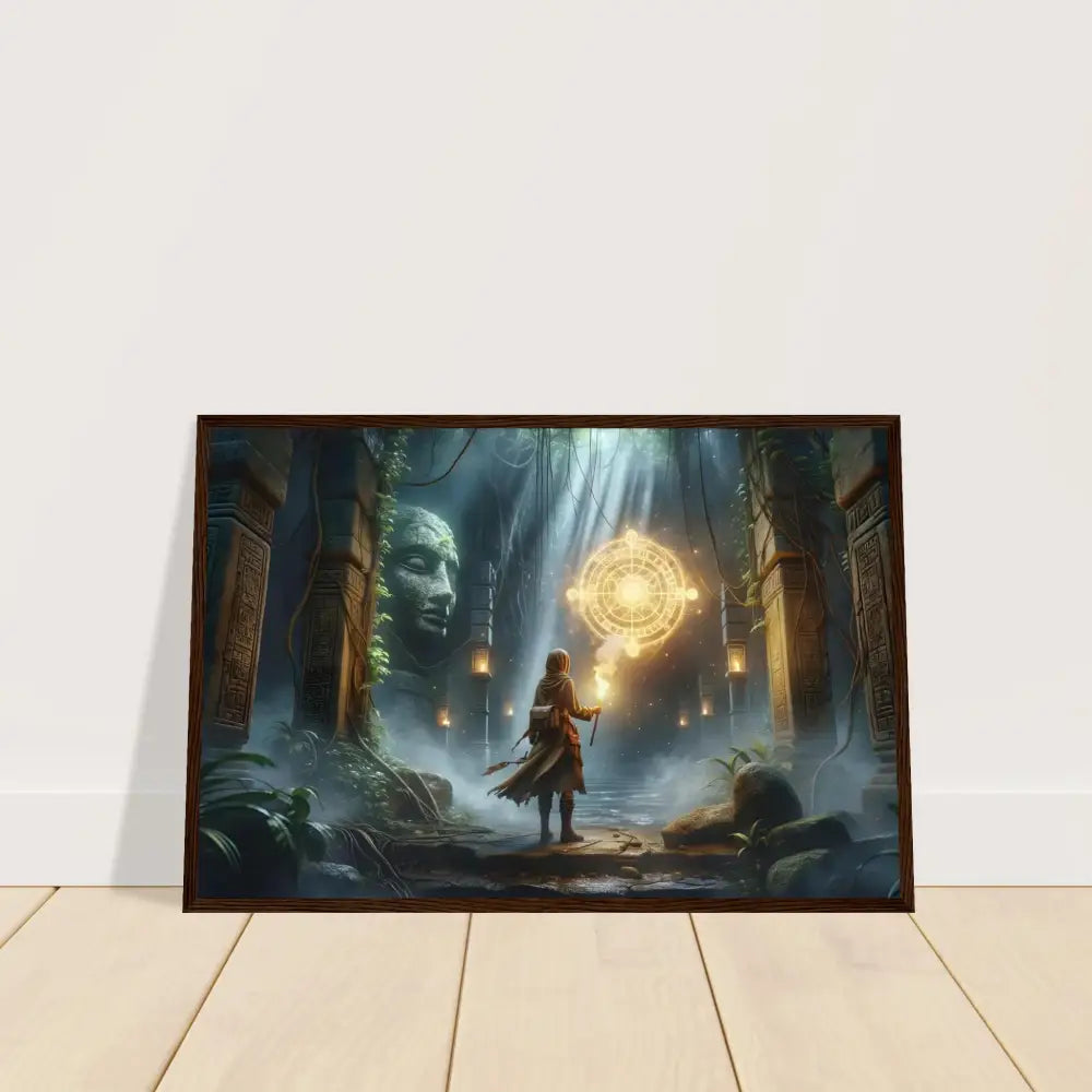 Framed Torchbearer Fantasy Art print featuring Forgotten Glyphs Adventure artwork