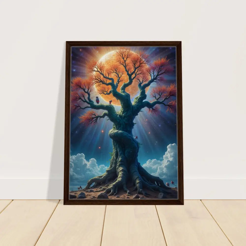 Framed Tree of Life art on Cosmic Roots Canvas wall art by PixiOnyx Fantasy