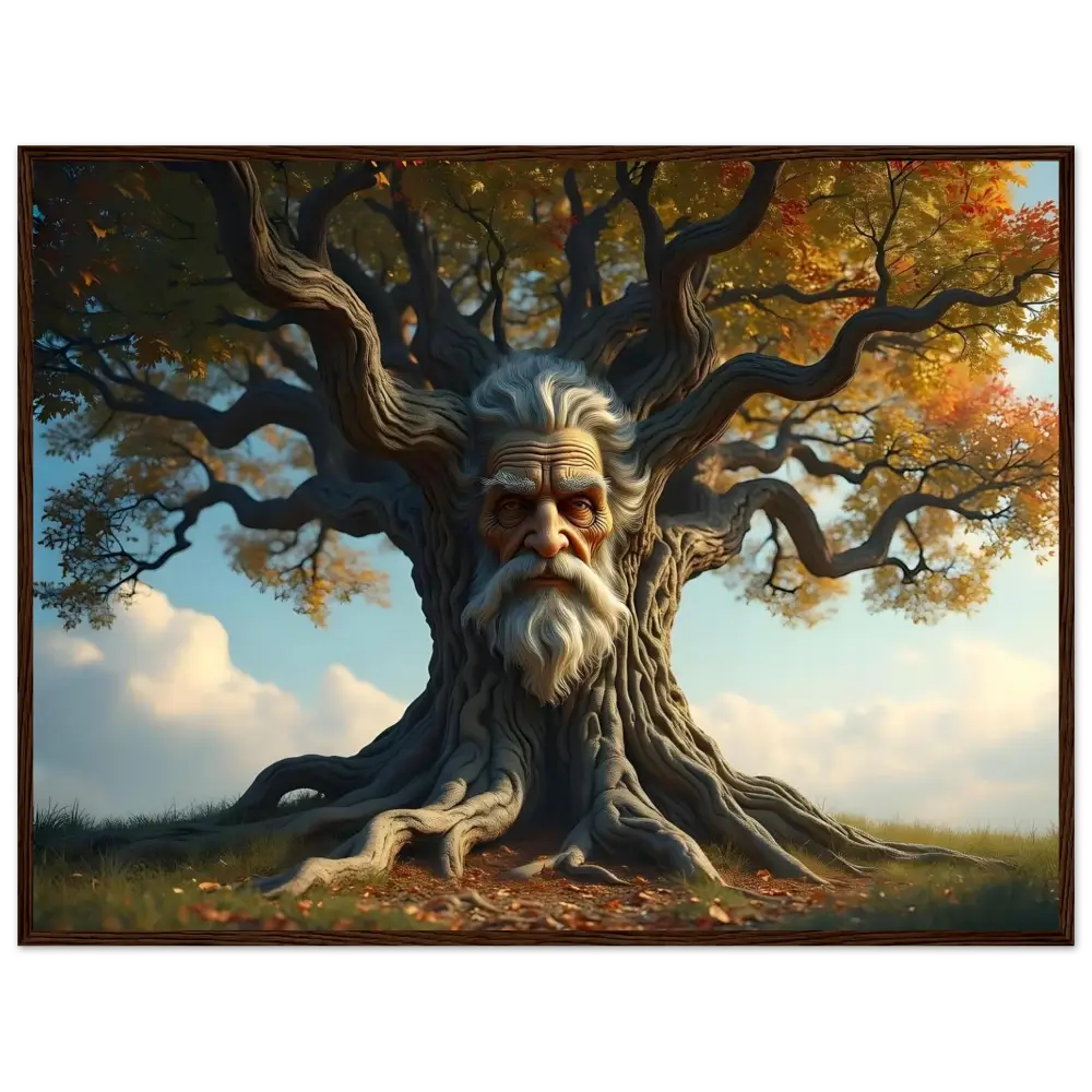 Framed Treeface Art The Wisdomroot Sentinel PixiOnyx Matte Poster featuring tree with old man’s face