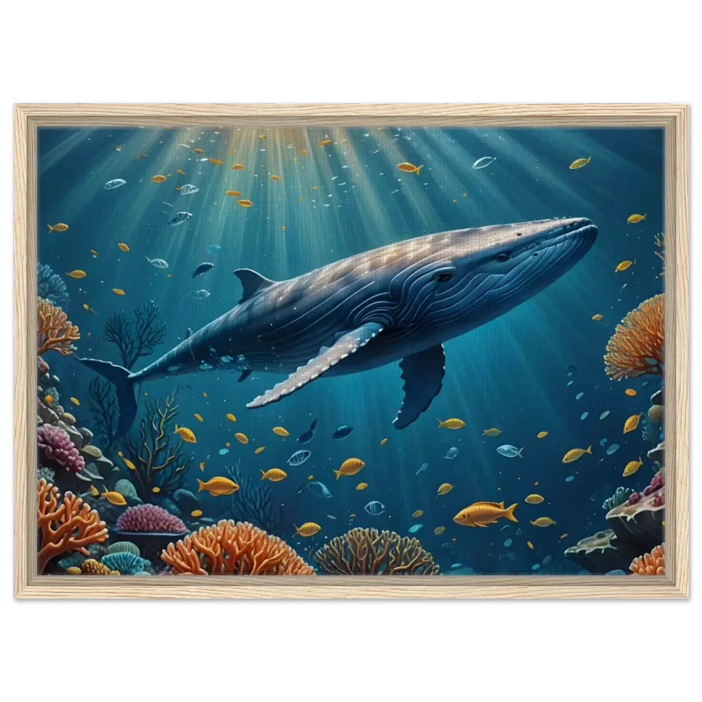 Framed underwater whale scene artwork in celestial currents style by PixiOnyx