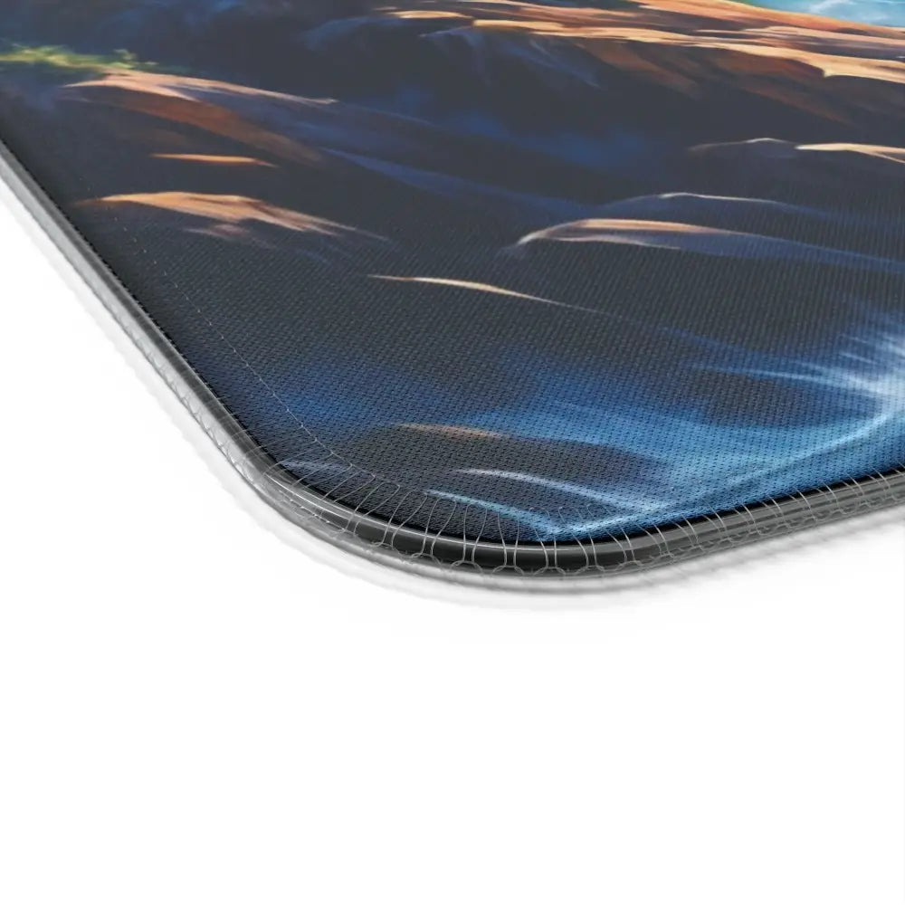 Gaming Mouse Pad Celestial Tide with abstract blue and orange landscape design