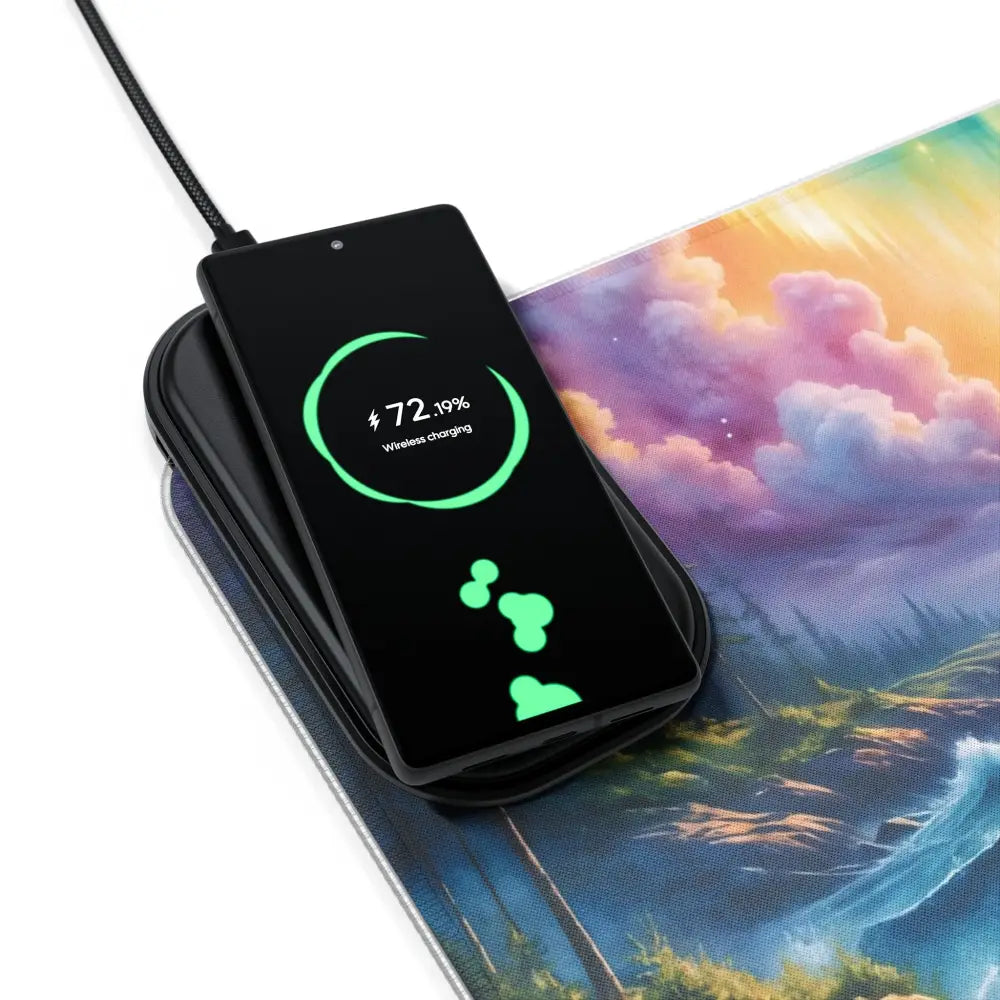 Gaming Mouse Pad Celestial Tide with wireless charging pad for seamless device power